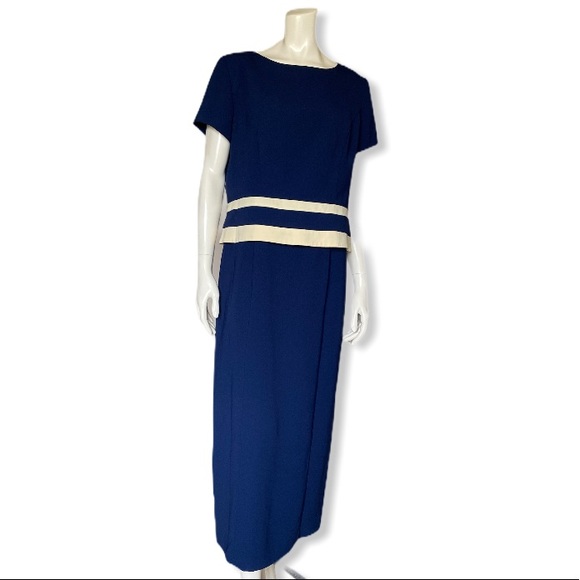 AGB navy yellow size 14 dress - Picture 1 of 4